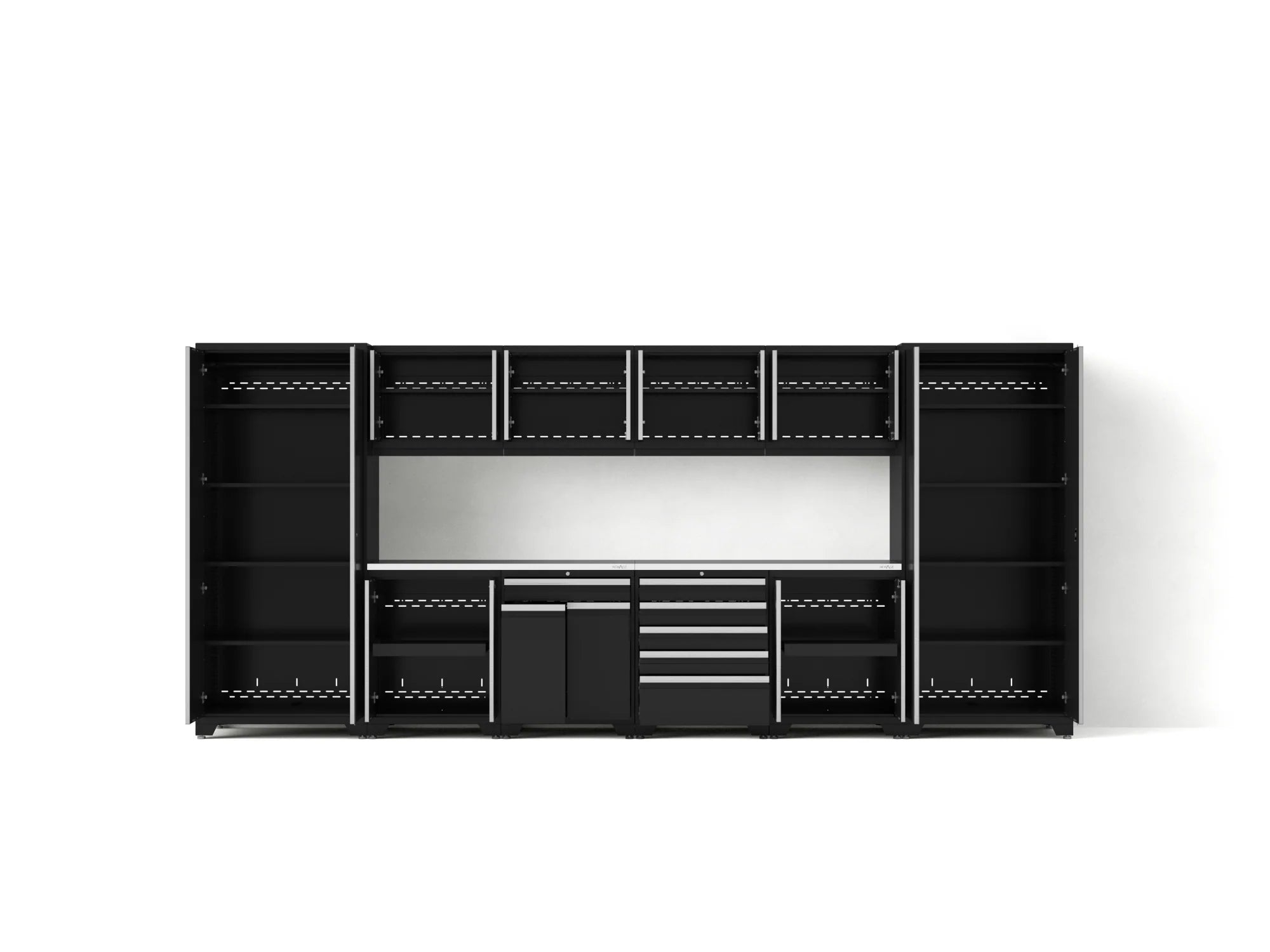 Pro Series 12PC Garage Cabinetry Set · 18-Gauge Steel · Fully-Welded · 184" W X 24" D X 84.75" H