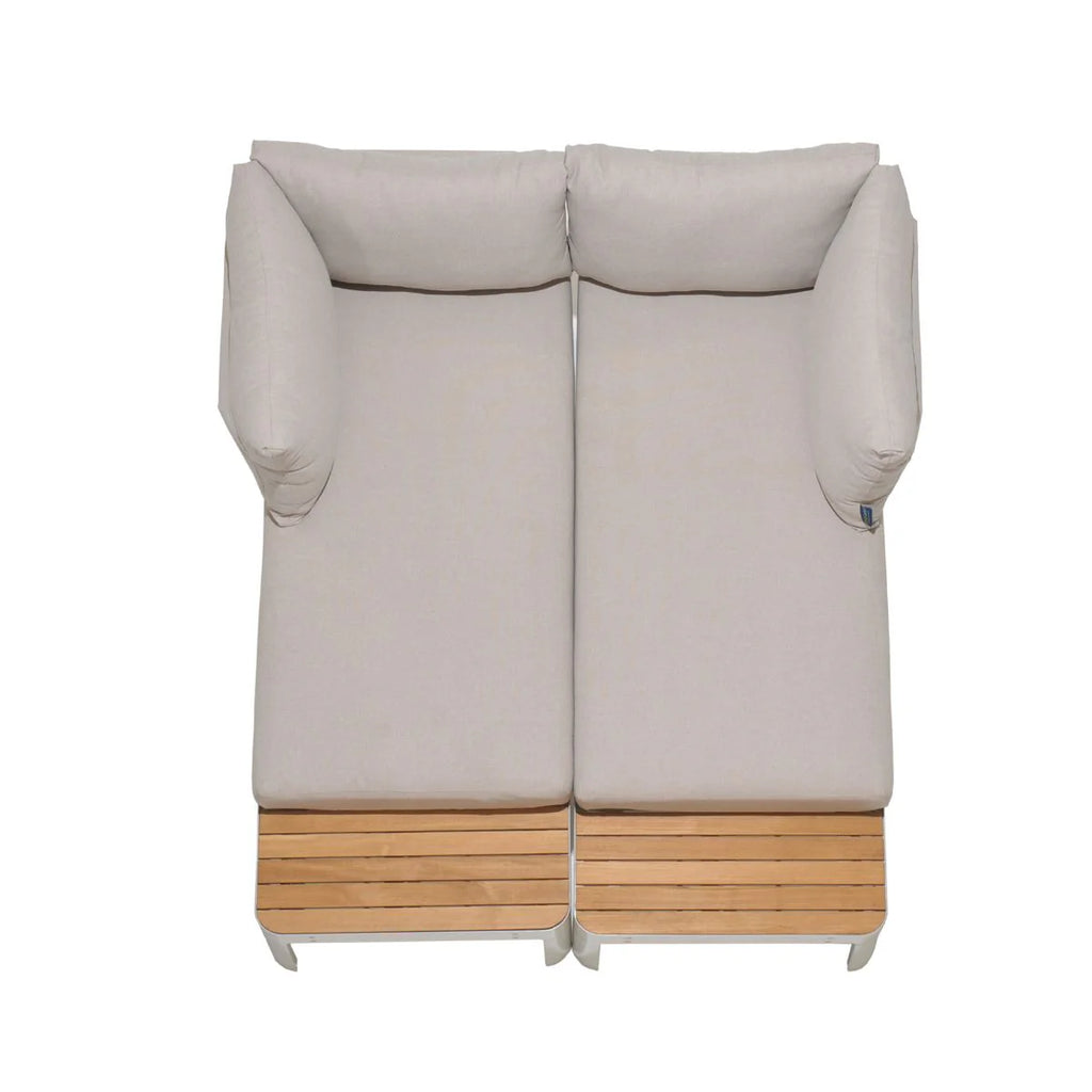 Portals Teak and Aluminum Modular Sofa 3Pc Set