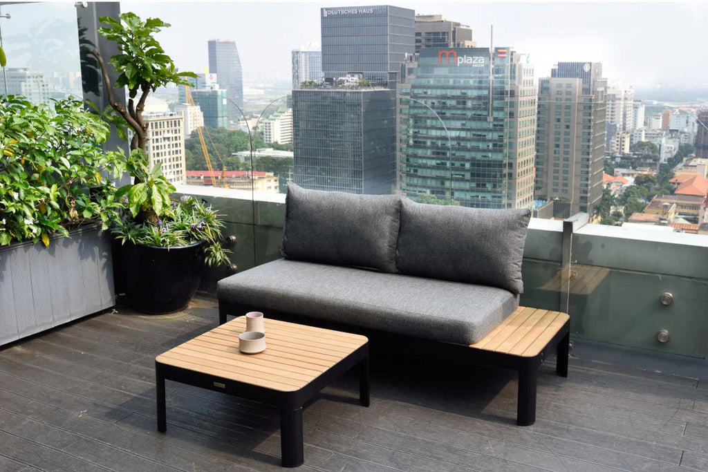 Portals Teak and Aluminum Modular Sofa 3Pc Set